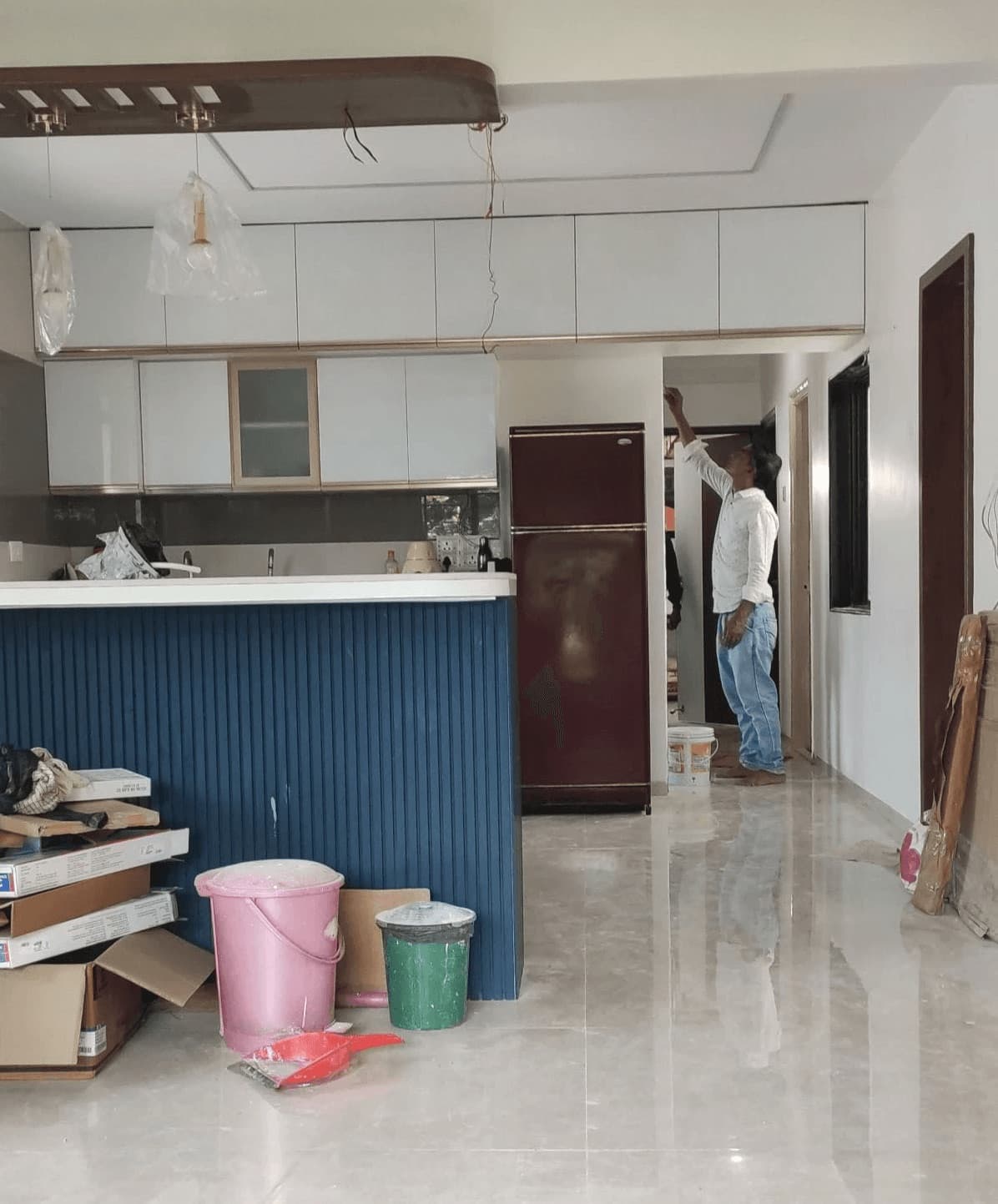 A kitchen in the middle of renovation